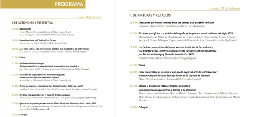 Congreso Pintura ilusionista. Programa